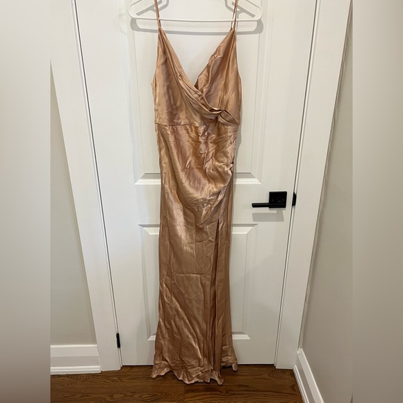 Shona Joy La Lune Cross Draped dress in Desert arose size 6 - Picture 7 of 7